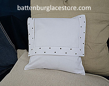 Envelope pillows. FRENCH ROAST Swiss Polka dot. 12inches. - Click Image to Close